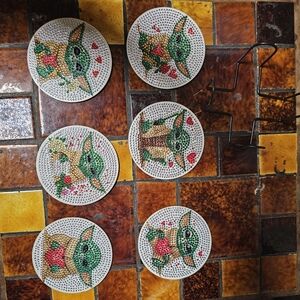 Baby Yoda Coasters Set